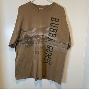 Bubba Gump brown‎ short sleeve shirt men's size large